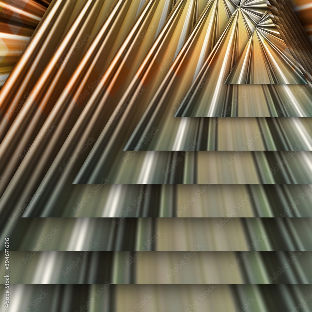 Poster copper and silver shiny metallic overlapping shapes patterns and designs