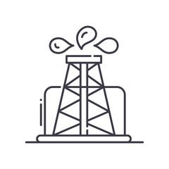Extraction oil icon, linear isolated illustration, thin line vector, web design sign, outline concept symbol with editable stroke on white background.