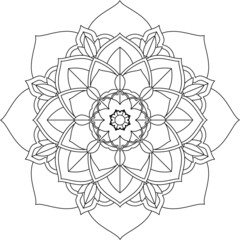 Easy Mandala coloring book simple and basic for beginners, seniors and children. Set of Mehndi flower pattern for Henna drawing and tattoo. Decoration in ethnic oriental, Indian style.