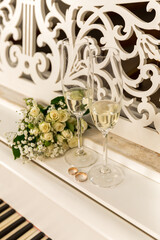 glass of wine on table