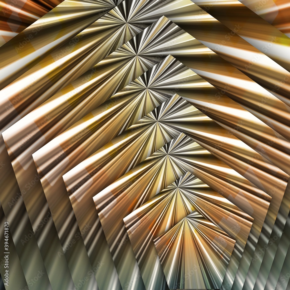 Poster copper and silver shiny metallic overlapping shapes patterns and designs
