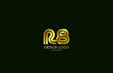 Logo Typography Initial Letter R8 Linear Monogram Font Vector