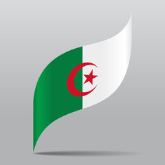 Algerian flag wavy abstract background. Vector illustration.