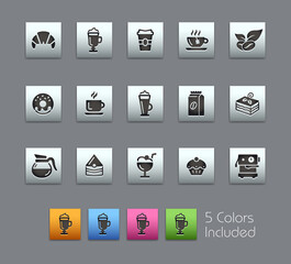 Coffee Shop Icons // Satinbox Series - The vector file includes 5 color versions for each icon in different layers.