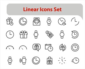 Simple set of time icon color editable template. Contains icons such as time check, speedometer calendar and other vector signs isolated on a white background for graphic and web design. 48x48 pixels