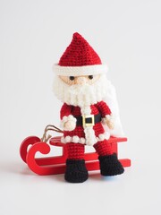 サンタクロースとトナカイのあみぐるみ人形