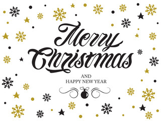 Christmas time vector text. Calligraphic Lettering design card template. Calligraphic handmade lettering.