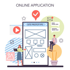 Website prototyping online service or platform. Web page modeling