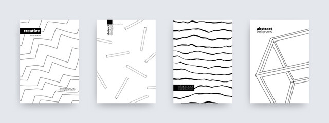 Abstract background design, set of modern covers, vector illustration