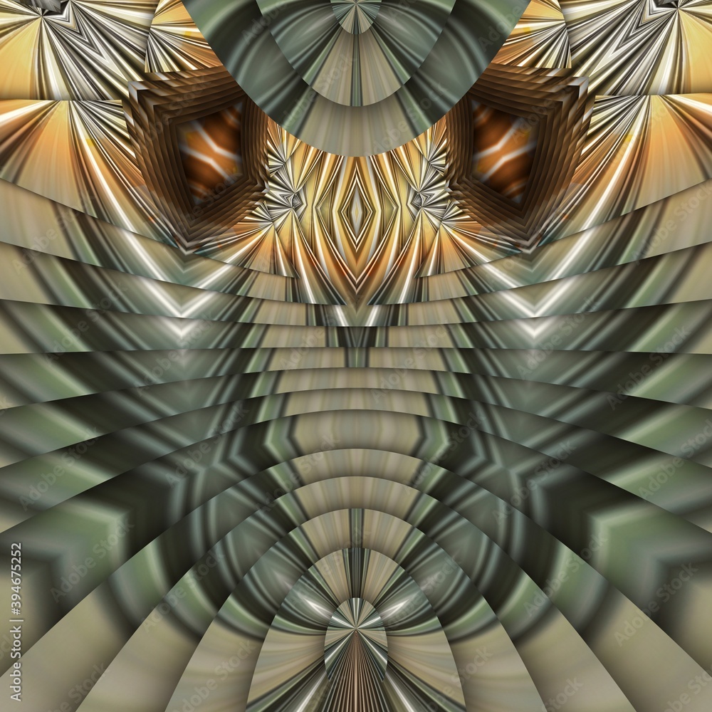 Poster copper and silver shiny metallic overlapping shapes patterns and designs