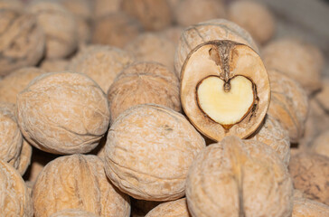 brown walnuts are healthy and tasty for design
