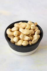 cashew on wooden background - kaju