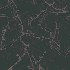 Forest camouflage of various shades of brown, beige and green colors