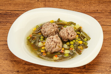 Soup with vegetables and meat balls
