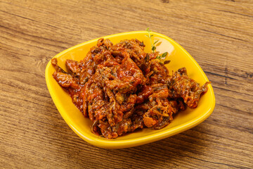 Canned anchovy in tomato sauce