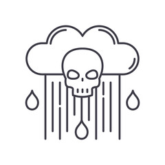 Ecological damage icon, linear isolated illustration, thin line vector, web design sign, outline concept symbol with editable stroke on white background.