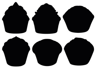 Cupcakes in a set. Sweet pastries.