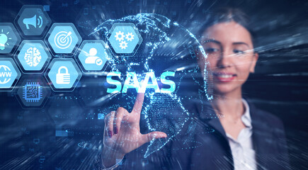 Software as a Service SaaS. Software concept. Business, modern technology, internet and networking concept.