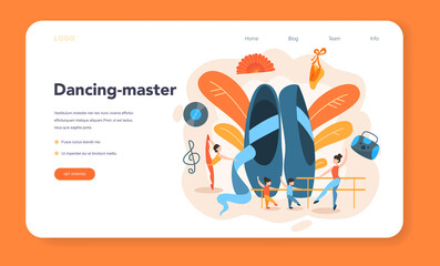 Dance teacher or choreographer web banner or landing page.