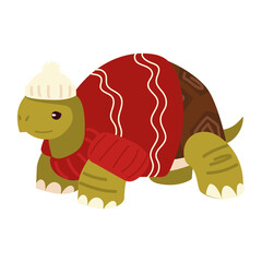 christmas, turtle with sweater and scarf animal celebration
