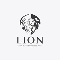Lion logo design template. Vector illustration