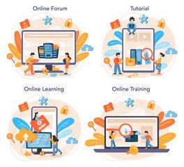 Data base administrator online service or platform set. IT