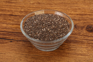 Seasoning chia seeds in the bowl
