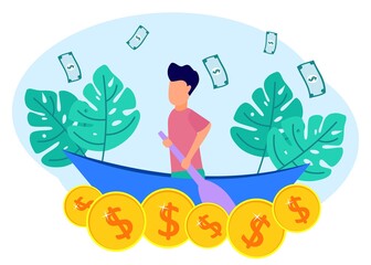 Illustration vector graphic cartoon character of business income