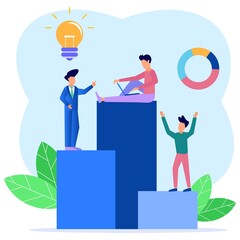 Illustration vector graphic cartoon character of business start up