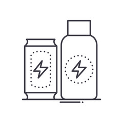 Energy drink icon, linear isolated illustration, thin line vector, web design sign, outline concept symbol with editable stroke on white background.