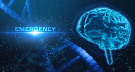 Health Care Emergency concept on screen. Modern medicine.