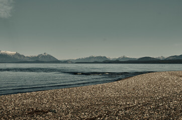 landscape with lake and mountains