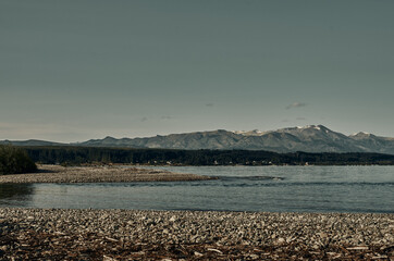 landscape with lake and mountains