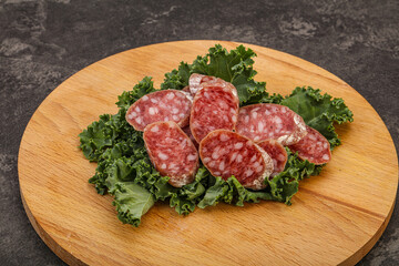 Iberian pork Fuet sausage slices