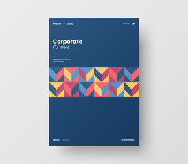 Abstract corporate identity report cover. Geometric vector business presentation design layout. Amazing company illustration brochure template.