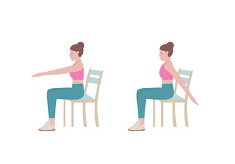 Exercises that can be done at-home using a sturdy chair.
Extend both arms forward at shoulder level, then promptly swing the arms down. Continue swinging back and forth for 10 minutes. with Arm swing 