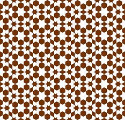 Seamless geometric ornament based on traditional islamic art. Brown and white.