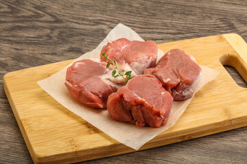 Raw pork tenderloin for cooking