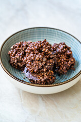 Healthy Organic Snacks Puffed Rice with Amaranth Chocolate.