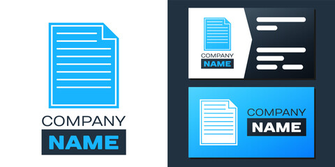 Logotype Document icon isolated on white background. File icon. Checklist icon. Business concept. Logo design template element. Vector.