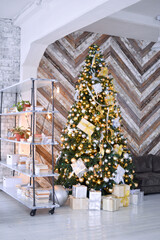 christmas tree in the living room