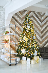 christmas tree in a room