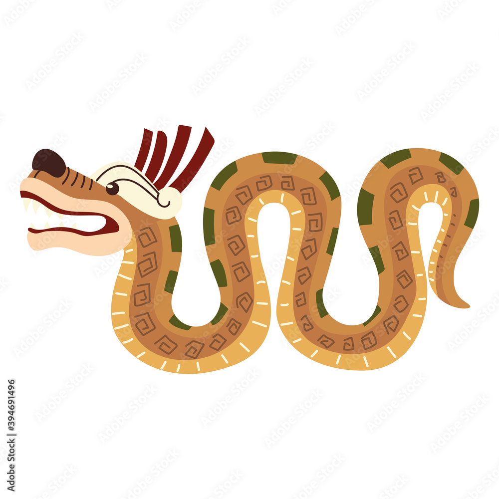 Canvas Prints traditional aztec snake ornament icon design