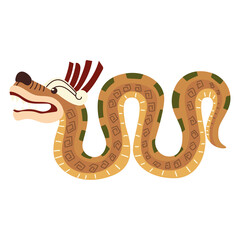 traditional aztec snake ornament icon design
