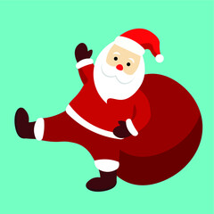 Cute santa claus character vector illustration.For Christmas cards, banners, tags and labels.
