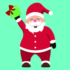 Cute santa claus character vector illustration.For Christmas cards, banners, tags and labels.