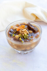 Ashura dessert on a white background