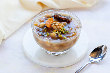 Ashura dessert on a white background