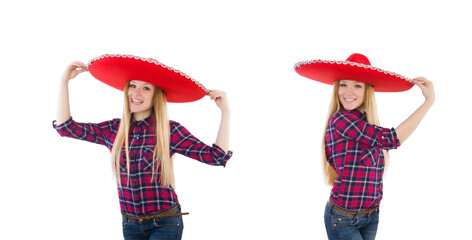 Funny mexican with sombrero in concept