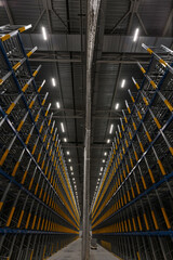 Interior of a new empty warehouse, wide angle view